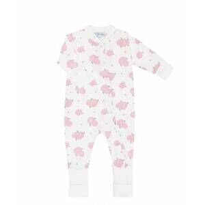NEW NELLA PIMA girl's hydrangea coverall footie in white/pink